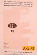 Aciera-Aciera Type F4, F4 & F5, Milling Machine, operations - Services & Parts Manual-Type F4-Type F5-04
